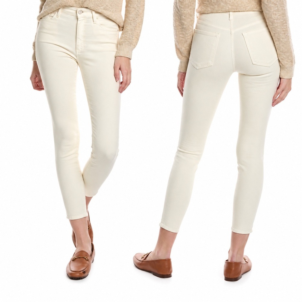 Mother The Looker Skinny Jeans Cream Puffs Off White Ivory Size 29 Ankle Denim